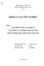 Giải pháp tăng lợi nhuận tại công ty cổ phần trung tâm công nghệ mềm thái nguyên