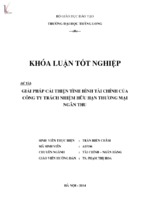 Giải pháp cải thiện tình hình tài chính của công ty trách nhiệm hữu hạn thương mại ngân thu