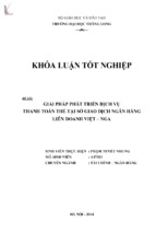 Giải pháp phát triển dịch vụ thanh toán thẻ tại sở giao dịch ngân hàng liên doanh việt   nga