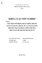 Giải pháp mở rộng cho hoạt động thanh toán tín dụng chứng từ taị ngân hàng thương mại cổ phần công thương việt nam chi nhánh thanh xuân