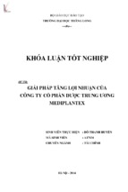 Giải pháp tăng lợi nhuận của công ty cổ phần dược trung ương mediplantex