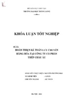 Hoàn thiện kế toán lưu chuyển hàng hóa tại công ty cổ phần thép châu âu