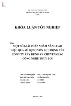 Một số giải pháp nhằm nâng cao hiệu quả sử dụng vốn lưu động tại công ty xây dựng và chuyển giao công nghệ thủy lợi