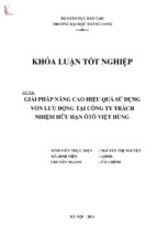 Giải pháp nâng cao hiệu quả sử dụng vốn lưu động tại công ty tnhh ô tô việt hùng