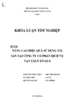 Nâng cao hiệu quả sử dụng tài sản tại công ty cổ phần dịch vụ vận tải ô tô số 8