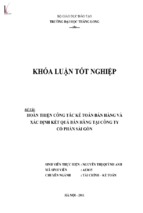 Hoàn thiện công tác kế toán bán hàng và xác định kết quả bán hàng tại công ty cổ phần sài gòn