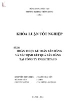 Hoàn thiện kế toán bán hàng và xác định kết quả bán hàng tại công ty tnhh titaco