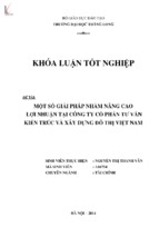 Một số giải pháp nhằm nâng cao lợi nhuận tại công ty cổ phần tư vấn kiến trúc và xây dựng đô thị việt nam