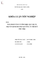 Giải pháp tăng cường hiệu quả quản trị vốn kinh doanh tại công ty trí đức phú thọ