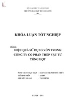 Hiệu quả sử dụng vốn trong công ty cổ phần thép vật tư tổng hợp