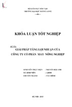 Giải pháp tăng lợi nhuận của công ty cổ phần may nông nghiệp