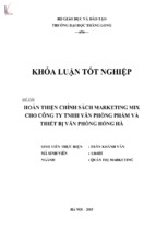 Hoàn thiện chính sách marketing mix cho công ty tnhh văn phòng phẩm và thiết bị văn phòng hồng hà.