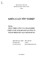 Hoàn thiện công tác hoạch định chiến lược kinh doanh tại công ty trách nhiệm hữu hạn thanh hùng