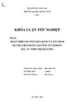 Hoàn thiện kế toán bán hàng và xác định kết quả bán hàng tại công ty cổ phần đầu tư thương mại dịch vụ thăng long