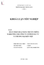 Hoàn thiện hoạt động truyền thông marketing cho công ty cổ phần đầu tư và thương mại kiến việt