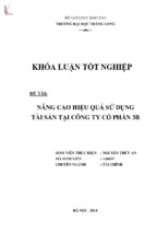 Nâng cao hiệu quả sử dụng tài sản tại công ty cổ phần 3b