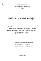 Nâng cao hiệu quả sử dụng tài sản ngắn hạn tại công ty tnhh sản xuất thương mại dịch vụ quốc tế cửa việt