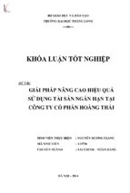 Giải pháp nâng cao hiệu quả sử dụng tài sản ngắn hạn tại công ty cổ phần hoàng thái