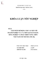 Giải pháp mở rộng cho vay đối với doanh nghiệp vừa và nhỏ tại ngân hàng nông nghiệp và phát triển nông thôn việt nam   chi nhánh láng hạ