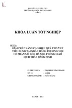 Giải pháp nâng cao hiệu quả cho vay tiêu dùng tại ngân hàng thương mại cổ phần sài gòn hà nội   phòng giao dịch trần đăng ninh