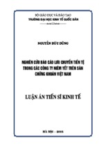 Nghiên cứu báo cáo lưu chuyển tiền tệ trong các công ty niêm yết trên sàn chứng khoán việt nam