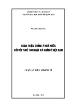 Hoàn thiện quản lý nhà nước đối với thuế thu nhập cá nhân ở việt nam