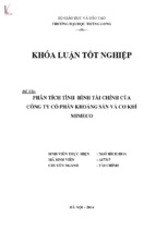 Phân tích tình hình tài chính của công ty cổ phần khoáng sản và cơ khí mimeco