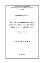 Giải pháp xóa đói giảm nghèo nhằm phát triển kinh tế   xã hội ở các tỉnh tây bắc việt nam