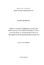 Nghiên cứu xây dựng mô hình quản lý toàn diện trường đại học urp (university resource planning) ứng dụng trong các trường đại học ở việt nam   thử nghiệm tại trường đại học kinh tế, đại học huế