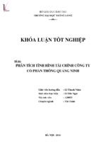 Phân tích tình hình tài chính công ty cổ phần thông quảng ninh