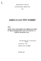 Phân tích tình hình tài chính tại công ty tnhh xây dựng và chống thấm ba sao