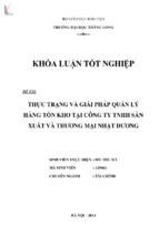 Thực trạng và giải pháp quản lý hàng tồn kho tại công ty tnhh sản xuất và thương mại nhật dương