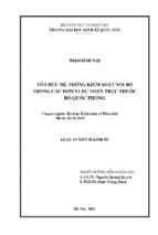 Tổ chức hệ thống kiểm soát nội bộ trong các đơn vị dự toán trực thuộc bộ quốc phòng