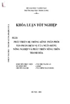 Phát triển hệ thống kênh phân phối sản phẩm dịch vụ của ngân hàng nông nghiệp và phát triển nông thôn thanh hóa