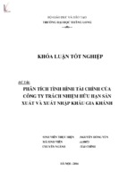 Phân tích tình hình tài chính của công ty tnhh sản xuất và xuất nhập khẩu gia khánh