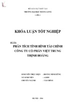 Phân tích tình hình tài chính công ty cổ phần việt trung thịnh hoàng