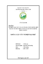 Tìm hiểu nhận thức của người dân về môi trường trên địa bàn thị trấn Trùng khánh - huyện Trùng Khánh - tỉnh Cao Bằng