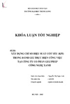 Xây dựng chỉ số hiệu suất cốt yếu (kpi) trong đánh giá thực hiện công việc tại công ty cổ phần giải pháp công nghệ xanh