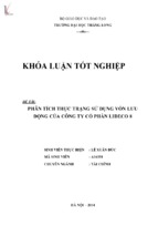 Phân tích thực trạng sử dụng vốn lưu động của công ty cỏ phần lideco 8