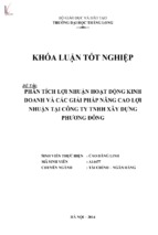 Phân tích lợi nhuận hoạt động kinh doanh và các giải pháp nâng cao lợi nhuận tại công ty tnhh xây dựng phương đông