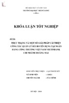 Thực trạng và một số giải pháp cải thiện công tác quản lý rủi ro tín dụng tại ngân hàng công thương việt nam viettin bank