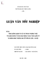 Tăng cường rủi ro trong phương thức tín dụng chứng từ của hoạt động thanh toán quốc tế tại ngân hàng thương mại cổ phần sài gòn   hà nội