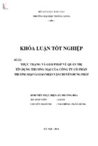 Thực trạng và giải pháp về tín dụng thương mại của công ty cổ phần thương mại và giao nhận vận chuyển hưng phát