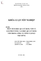 Phân tích hiệu quả sử dụng vốn và giải pháp nâng cao hiệu quả sử dụng vốn trong công ty cptm và dvkt việt dũng