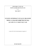 Xây dựng mô hình kế toán quản trị chi phí trong các doanh nghiệp thương mại quy mô vừa và nhỏ ở việt nam