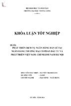 Phát triển dịch vụ ngân hàng bán lẻ tại ngân hàng thương mại cổ phần đầu tư và phát triển việt nam   chi nhánh nam hà nội