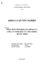 Phân tích tình hình tài chính của công ty tnhh điệ tử viễn thông quang minh