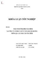 Phân tích tình hình tài chính tại công ty cổ phần vật tư xăng dầu hải dương thông qua các báo cáo tài chính