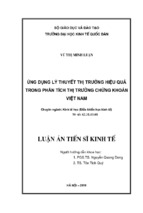 ứng dụng lý thuyết thị trường hiệu quả trong phân tích thị trường chứng khoán việt nam