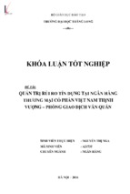 Quản trị rủi ro tín dụng tại ngân hàng thương mại cổ phần việt nam thịnh vượng   phòng giao dịch văn quán